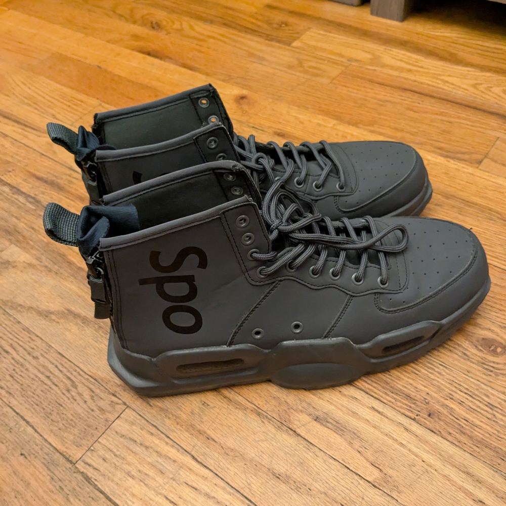 Men's High-Top Sneakers - Dark Gray
